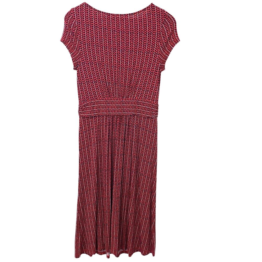 Boden Amelie Jersey Short Sleeve Midi Dress Pockets Stretchy Herringbone 10L - Picture 3 of 9